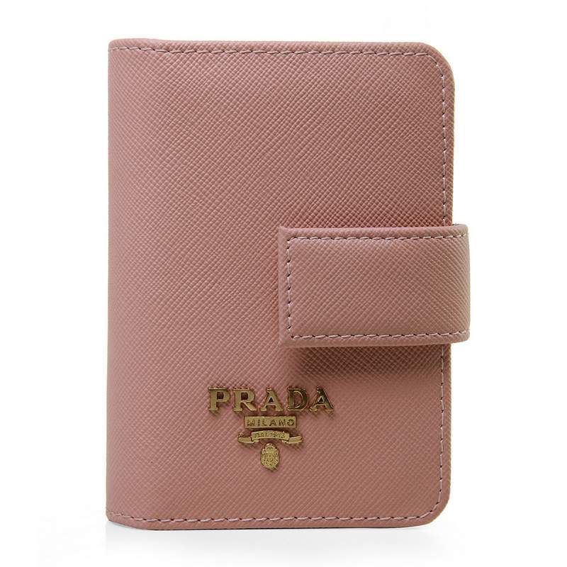 Knockoff Prada Real Leather Wallet 1138 pink